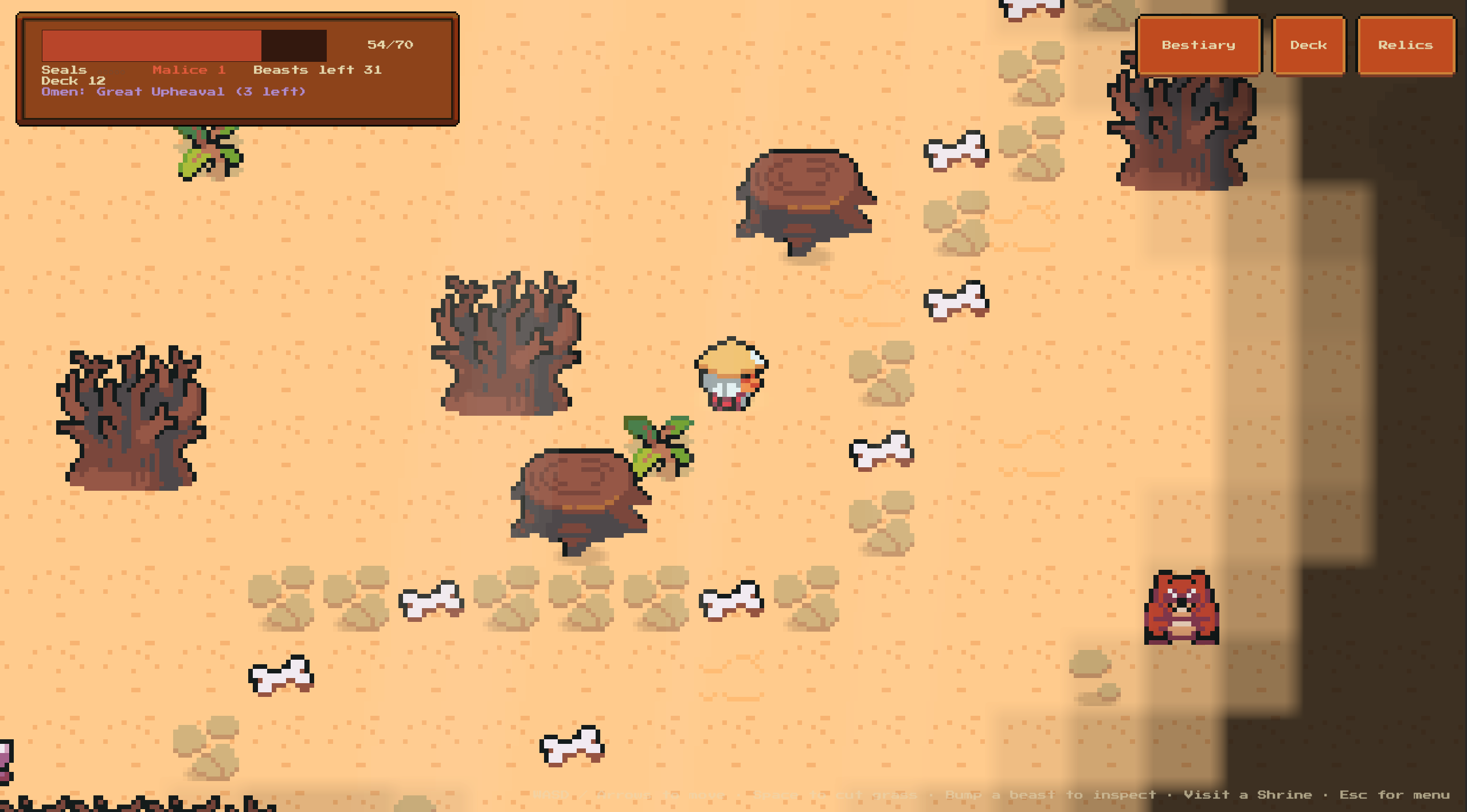 Exploring a desert filled with beasts and ancient trees